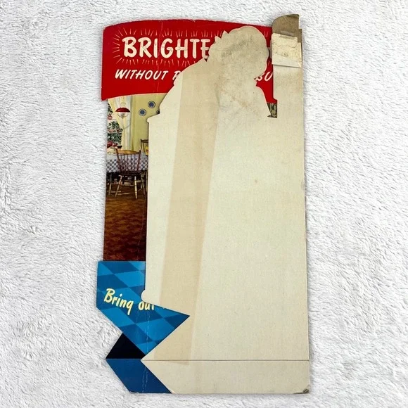 1940s Johnson Glo-Coat Wax Vintage Advertising Sign‎ 21 Cardboard MCM Kitchen